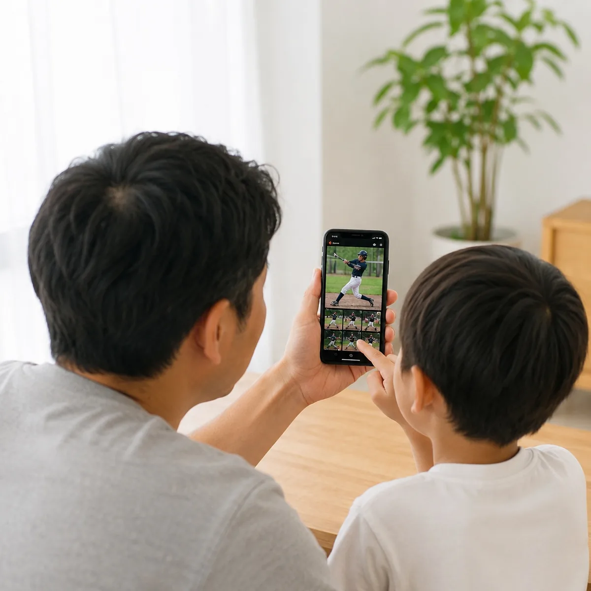 スマホで写真を選ぶイメージ